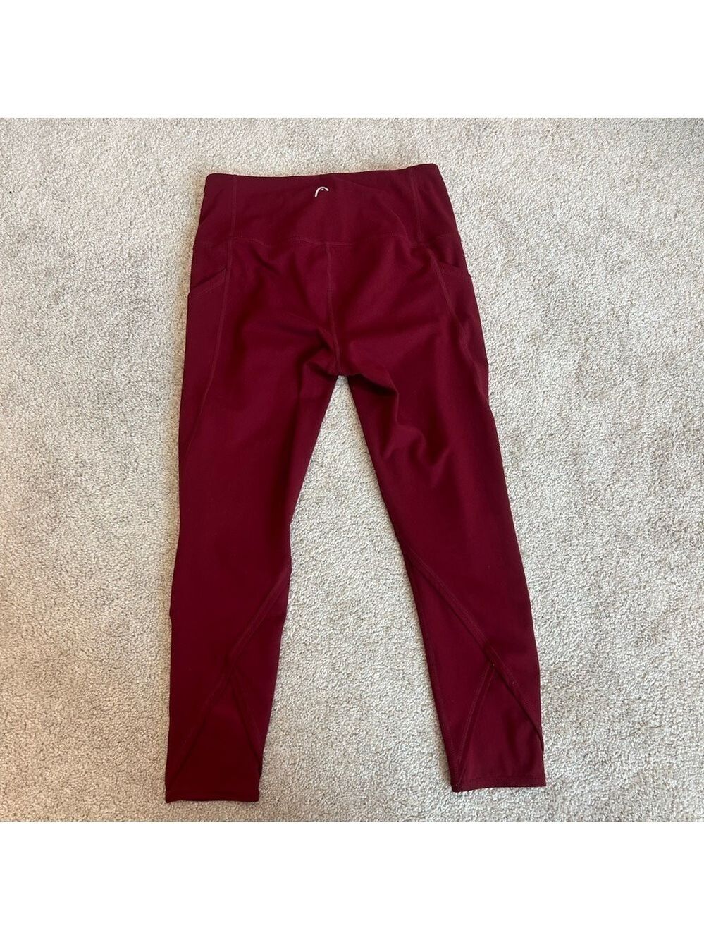 HEAD burgundy leggings with pockets Sz S - Picture 4 of 11